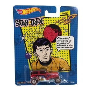 Hot Wheels Pop Culture Star Trek Mr Sulu Midnight Otto Redline Real Rider 2013